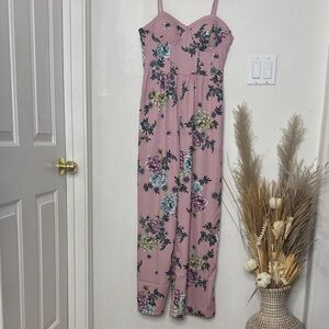 Band of Gypsies Pink Floral Jumpsuit